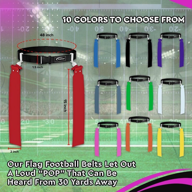 Trained 10 Man Flag Football Belt Pop Set (GREEN) - Image 3